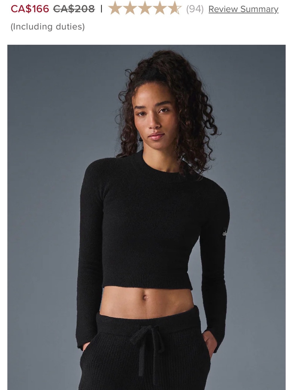 ALO Snuggle up Sweater Long-Sleeve Top -super soft and comfortable